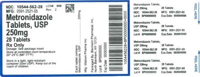 Label (Label Metronidazole Tabs 250mg Bpi(10544 562 28) Watson(0591 2521 05) Rev2)